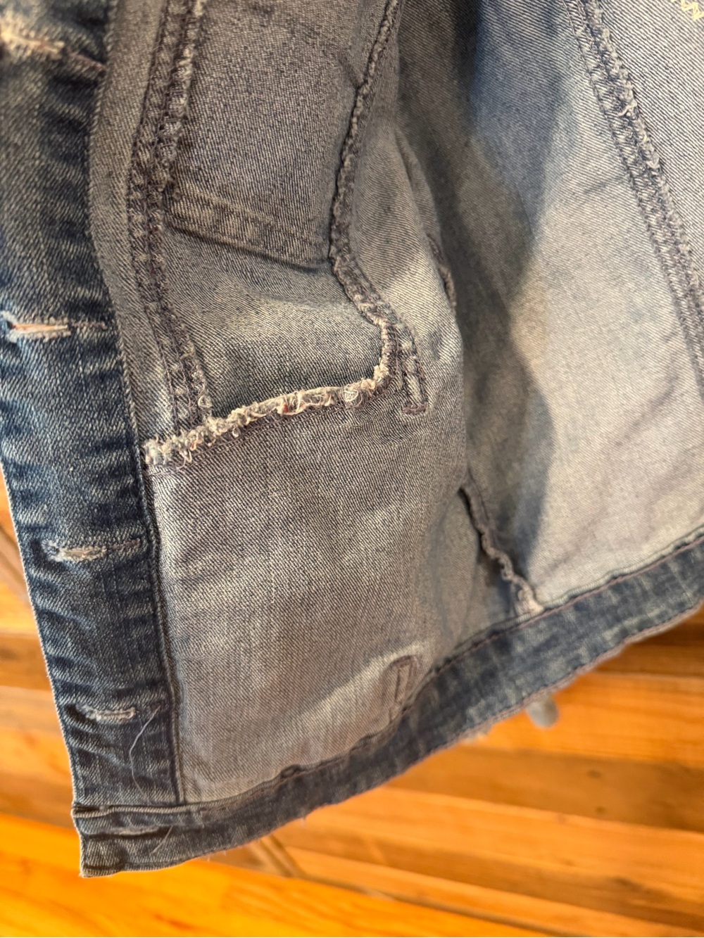 American Rag MadAndie One-of-a-Kind Custom Cross Light Blue Denim Jacket - S - Picture 6 of 6